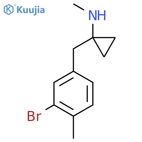 1-(3-bromo-4-methylphenyl)methyl-N-methylcyclopropan-1-amine structure