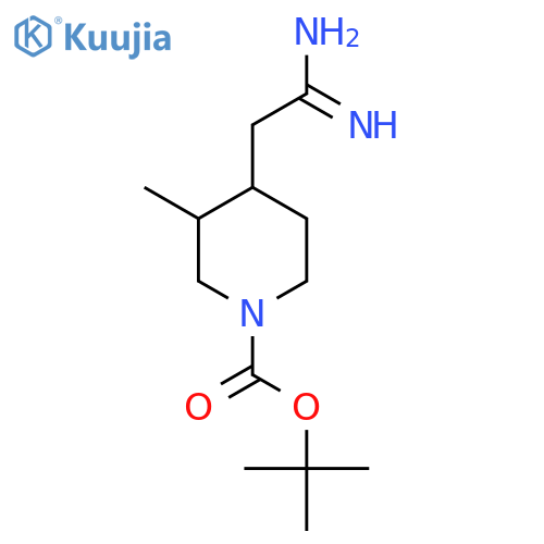 tert-butyl 4-(carbamimidoylmethyl)-3-methylpiperidine-1-carboxylate structure