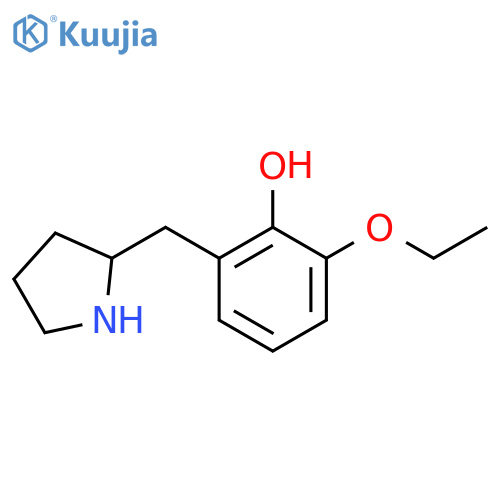 2-ethoxy-6-(pyrrolidin-2-yl)methylphenol structure