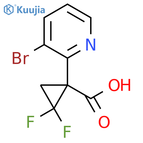 1-(3-Bromopyridin-2-yl)-2,2-difluorocyclopropane-1-carboxylic acid structure