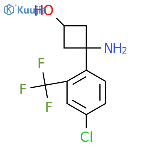 3-amino-3-4-chloro-2-(trifluoromethyl)phenylcyclobutan-1-ol structure
