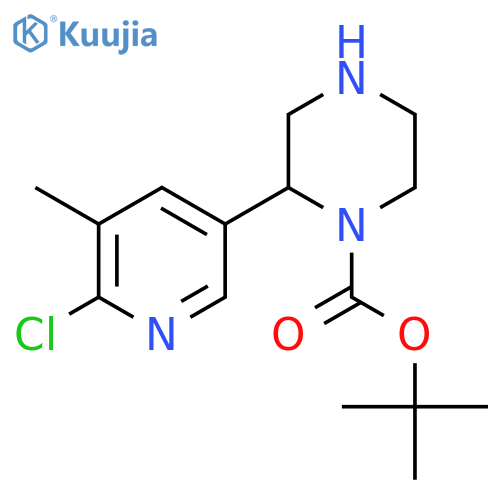 tert-butyl 2-(6-chloro-5-methylpyridin-3-yl)piperazine-1-carboxylate structure