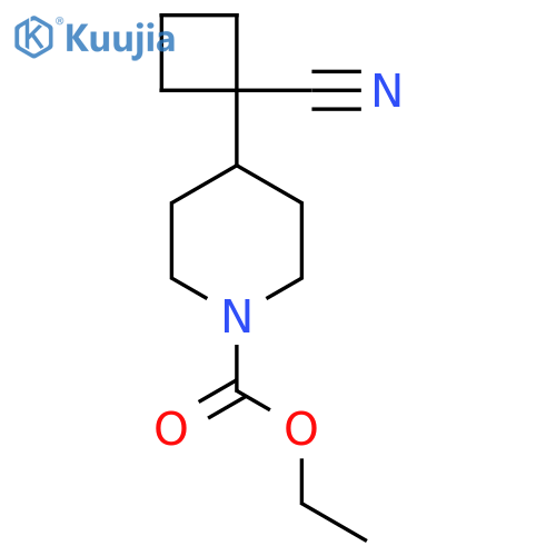 ethyl 4-(1-cyanocyclobutyl)piperidine-1-carboxylate structure