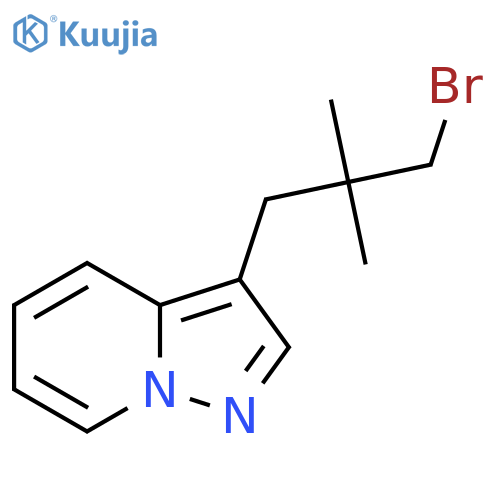 3-(3-bromo-2,2-dimethylpropyl)pyrazolo1,5-apyridine structure