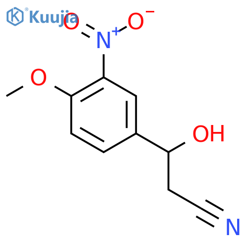 3-hydroxy-3-(4-methoxy-3-nitrophenyl)propanenitrile structure