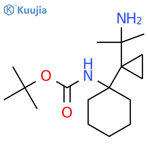 tert-butyl N-{1-1-(2-aminopropan-2-yl)cyclopropylcyclohexyl}carbamate structure