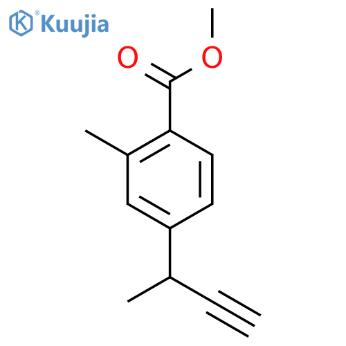 methyl 4-(but-3-yn-2-yl)-2-methylbenzoate structure