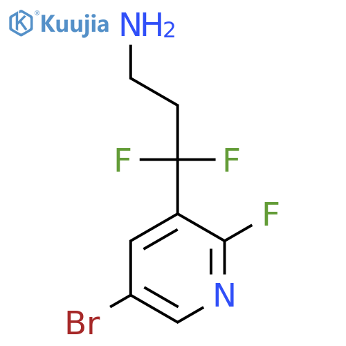 3-(5-bromo-2-fluoropyridin-3-yl)-3,3-difluoropropan-1-amine structure