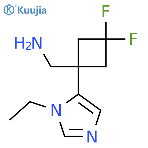 1-(1-ethyl-1H-imidazol-5-yl)-3,3-difluorocyclobutylmethanamine structure