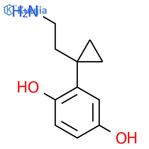 2-1-(2-aminoethyl)cyclopropylbenzene-1,4-diol structure