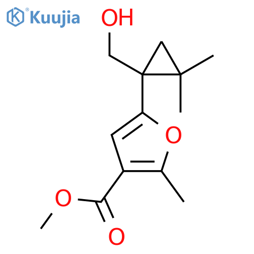 methyl 5-1-(hydroxymethyl)-2,2-dimethylcyclopropyl-2-methylfuran-3-carboxylate structure