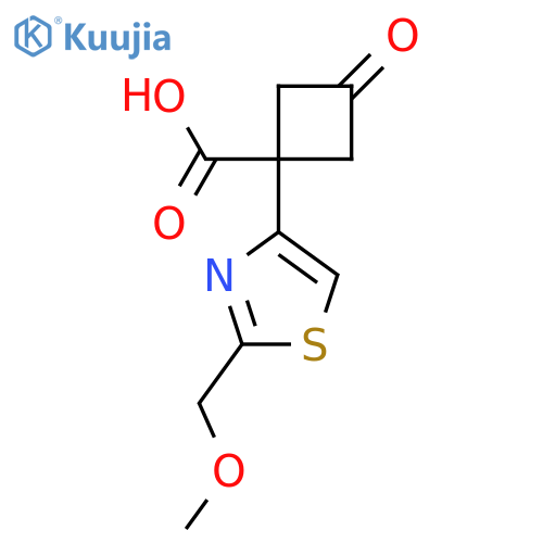 1-2-(methoxymethyl)-1,3-thiazol-4-yl-3-oxocyclobutane-1-carboxylic acid structure