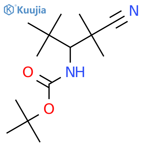 tert-butyl N-(1-cyano-1,1,3,3-tetramethylbutan-2-yl)carbamate structure