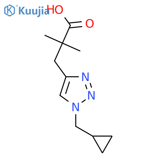 3-1-(cyclopropylmethyl)-1H-1,2,3-triazol-4-yl-2,2-dimethylpropanoic acid structure