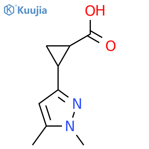2-(1,5-dimethyl-1H-pyrazol-3-yl)cyclopropane-1-carboxylic acid structure
