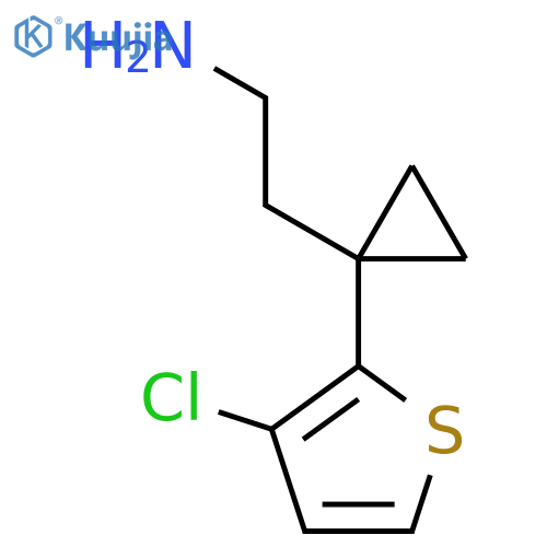 2-1-(3-chlorothiophen-2-yl)cyclopropylethan-1-amine structure