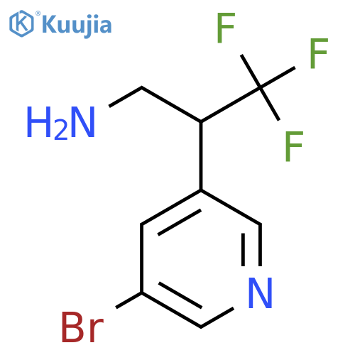 2-(5-bromopyridin-3-yl)-3,3,3-trifluoropropan-1-amine structure