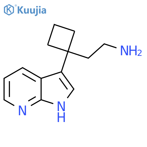 2-(1-{1H-pyrrolo2,3-bpyridin-3-yl}cyclobutyl)ethan-1-amine structure