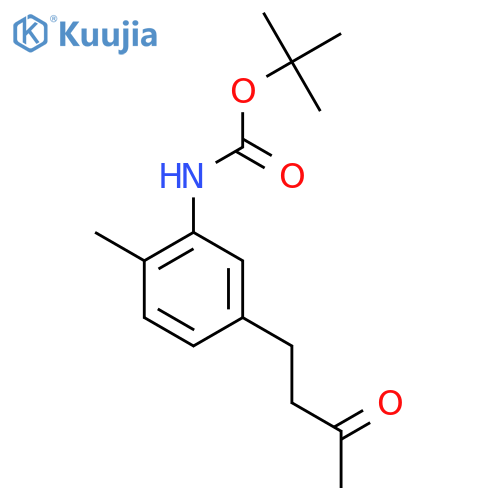 tert-butyl N-2-methyl-5-(3-oxobutyl)phenylcarbamate structure