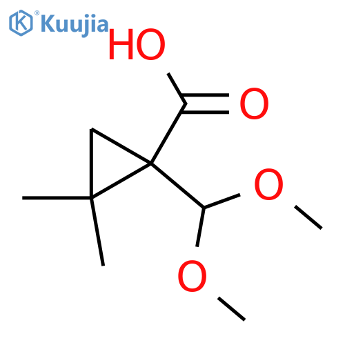 1-(dimethoxymethyl)-2,2-dimethylcyclopropane-1-carboxylic acid structure