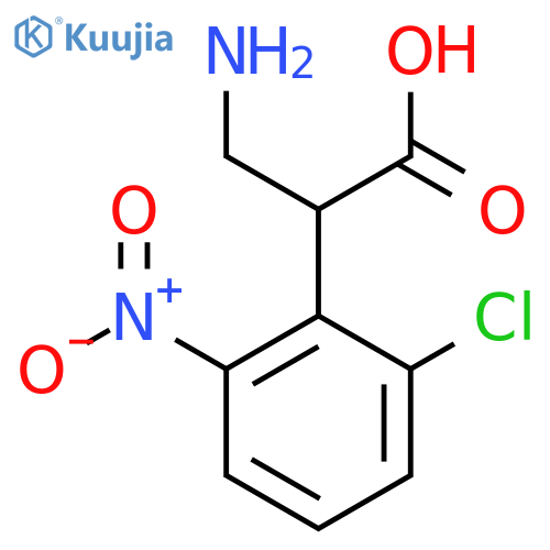 3-amino-2-(2-chloro-6-nitrophenyl)propanoic acid structure
