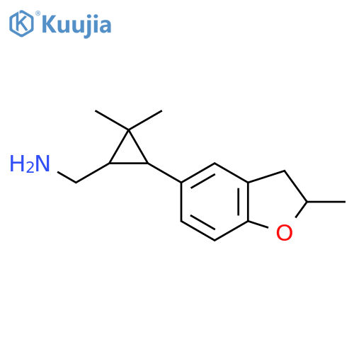 2,2-dimethyl-3-(2-methyl-2,3-dihydro-1-benzofuran-5-yl)cyclopropylmethanamine structure