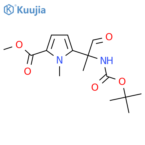 methyl 5-(2-{(tert-butoxy)carbonylamino}-1-oxopropan-2-yl)-1-methyl-1H-pyrrole-2-carboxylate structure