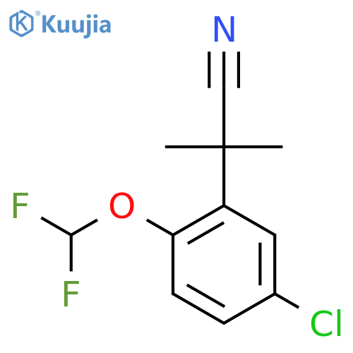 2-5-chloro-2-(difluoromethoxy)phenyl-2-methylpropanenitrile structure