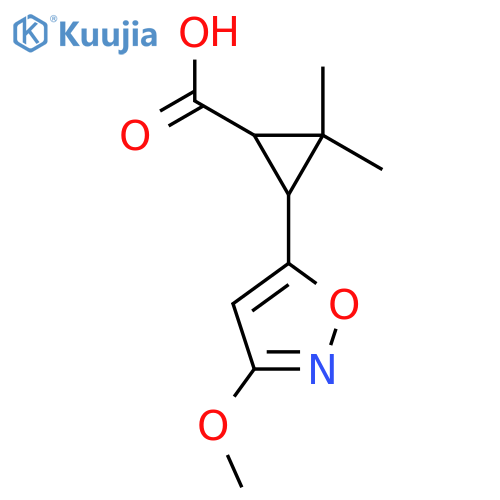 3-(3-methoxy-1,2-oxazol-5-yl)-2,2-dimethylcyclopropane-1-carboxylic acid structure