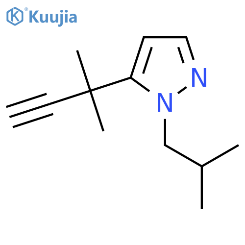 5-(2-methylbut-3-yn-2-yl)-1-(2-methylpropyl)-1H-pyrazole structure
