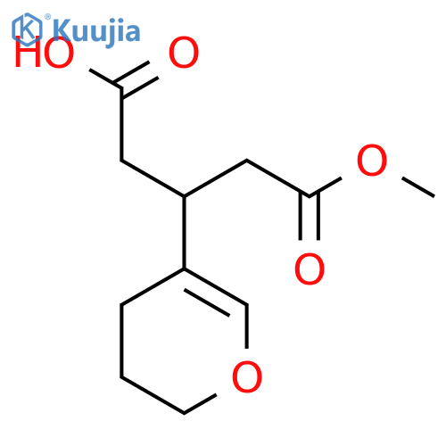3-(3,4-dihydro-2H-pyran-5-yl)-5-methoxy-5-oxopentanoic acid structure