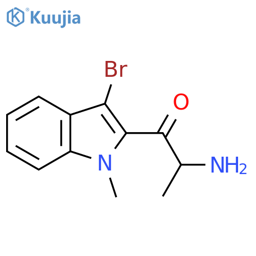2-amino-1-(3-bromo-1-methyl-1H-indol-2-yl)propan-1-one structure