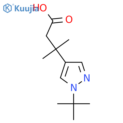 3-(1-tert-butyl-1H-pyrazol-4-yl)-3-methylbutanoic acid structure