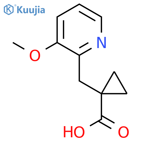 1-(3-methoxypyridin-2-yl)methylcyclopropane-1-carboxylic acid structure