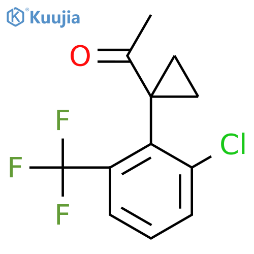 1-{1-2-chloro-6-(trifluoromethyl)phenylcyclopropyl}ethan-1-one structure