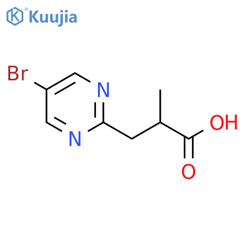 3-(5-bromopyrimidin-2-yl)-2-methylpropanoic acid structure