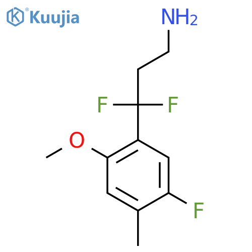 3,3-difluoro-3-(5-fluoro-2-methoxy-4-methylphenyl)propan-1-amine structure