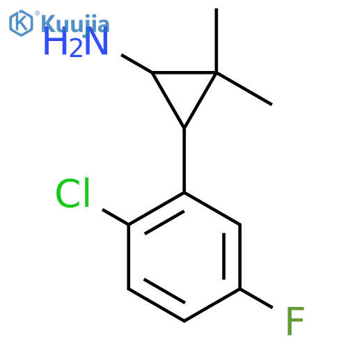 3-(2-chloro-5-fluorophenyl)-2,2-dimethylcyclopropan-1-amine structure