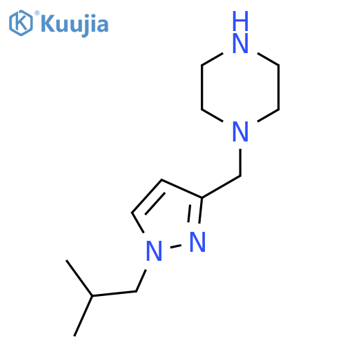 1-{1-(2-methylpropyl)-1H-pyrazol-3-ylmethyl}piperazine structure