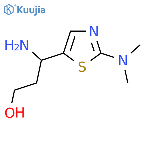 3-amino-3-2-(dimethylamino)-1,3-thiazol-5-ylpropan-1-ol structure