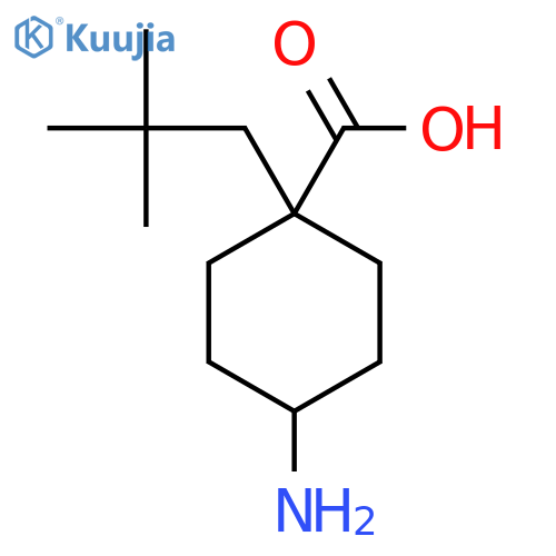4-amino-1-(2,2-dimethylpropyl)cyclohexane-1-carboxylic acid structure