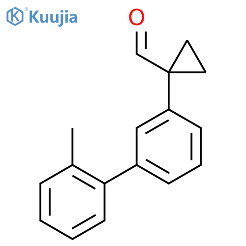1-3-(2-methylphenyl)phenylcyclopropane-1-carbaldehyde structure