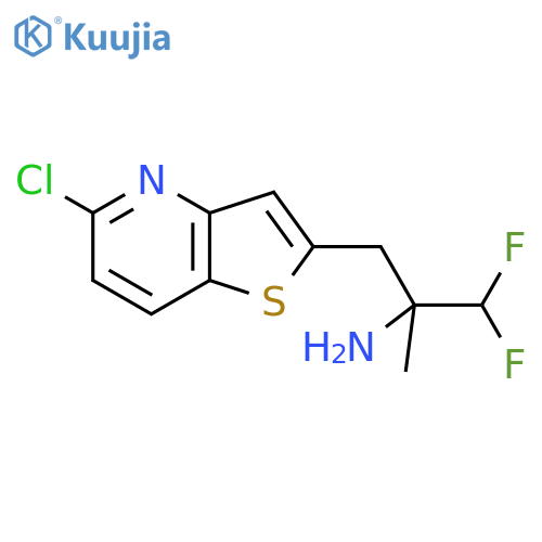 3-{5-chlorothieno3,2-bpyridin-2-yl}-1,1-difluoro-2-methylpropan-2-amine structure