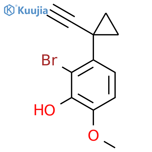 2-bromo-3-(1-ethynylcyclopropyl)-6-methoxyphenol structure