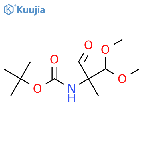tert-butyl N-(1,1-dimethoxy-2-methyl-3-oxopropan-2-yl)carbamate structure