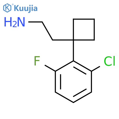 2-1-(2-chloro-6-fluorophenyl)cyclobutylethan-1-amine structure