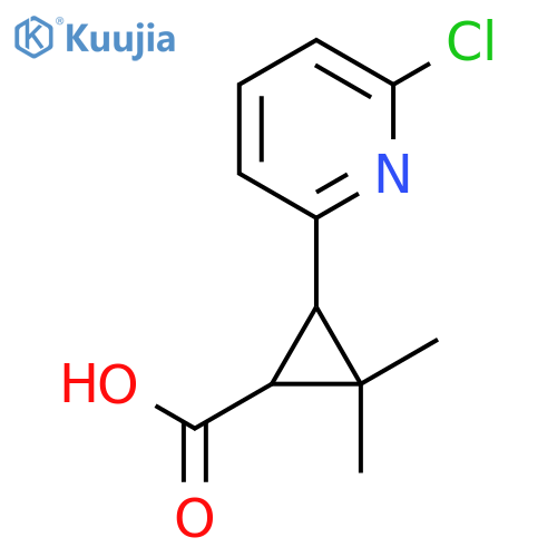 3-(6-chloropyridin-2-yl)-2,2-dimethylcyclopropane-1-carboxylic acid structure