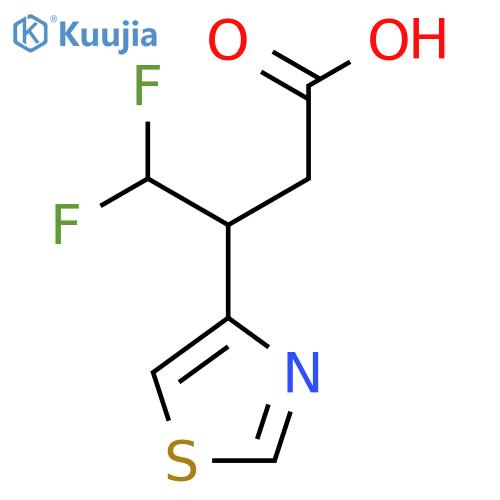 4,4-difluoro-3-(1,3-thiazol-4-yl)butanoic acid structure