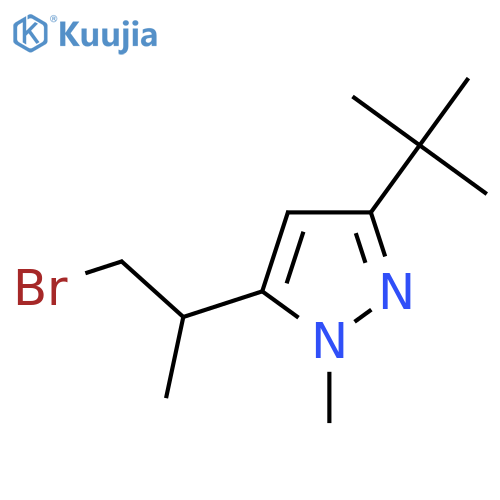 5-(1-bromopropan-2-yl)-3-tert-butyl-1-methyl-1H-pyrazole structure