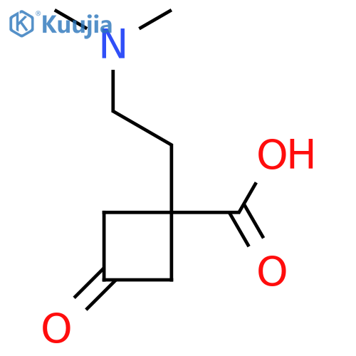 1-2-(dimethylamino)ethyl-3-oxocyclobutane-1-carboxylic acid structure